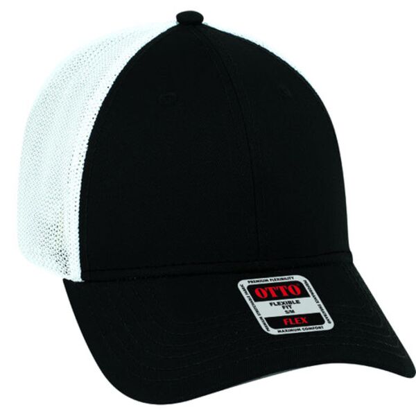 OTTO CAP® OTTO FLEX® Fitted 6 Panel Low Profile Mesh Back Trucker Hat Thumbnail